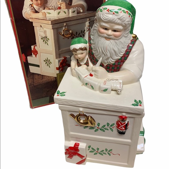 NIB Vintage Lenox Santa Workbench Cookie Jar 12.5” - Picture 1 of 11